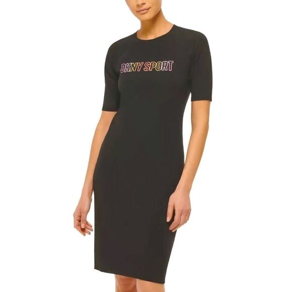 DKNY Sport Womens Ombre Logo Dress Black Size Small NWTs - Picture 6 of 16
